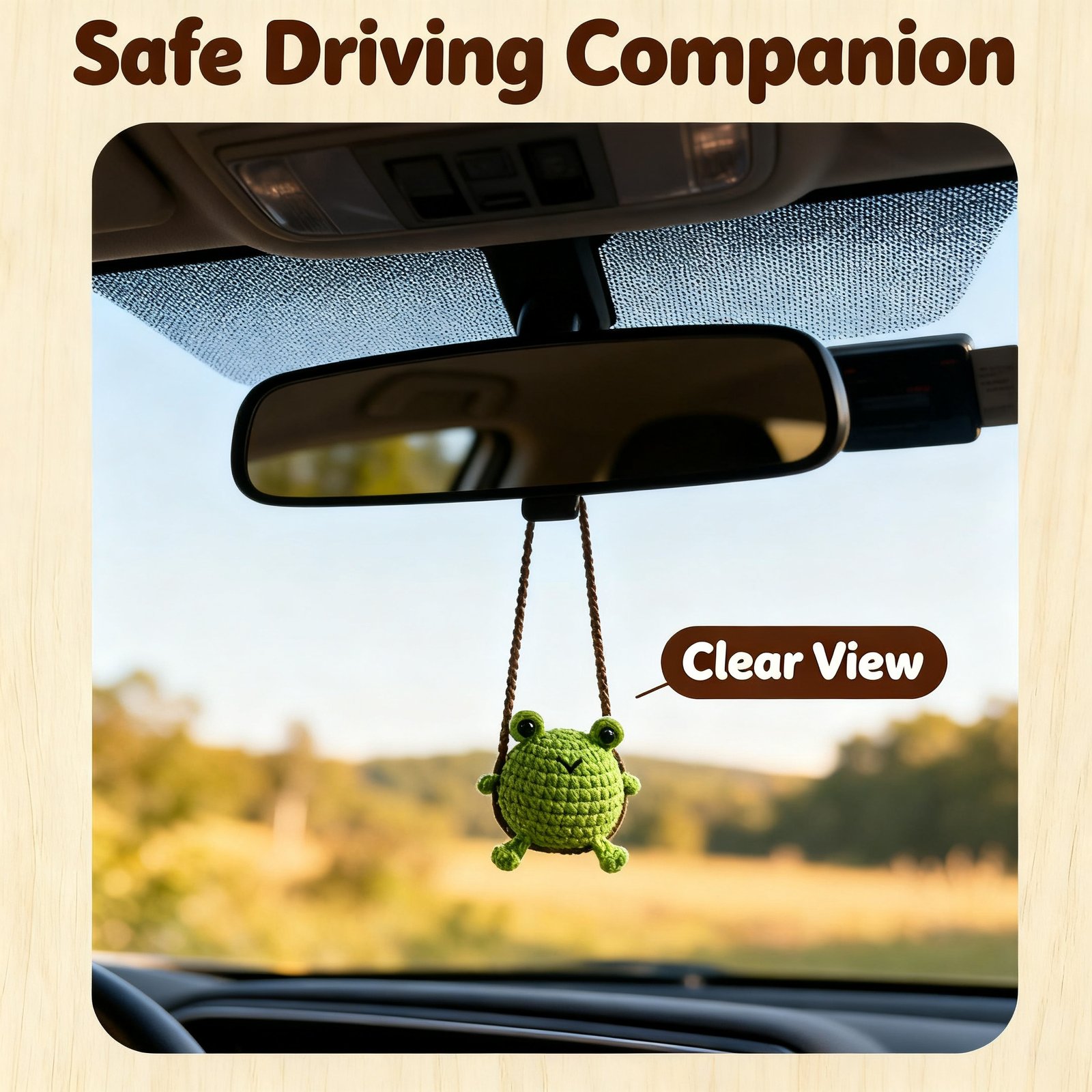 🐸 No.006 Bouncy – Round Meadow Frog🚗 Swing With Every Journey - Image 5