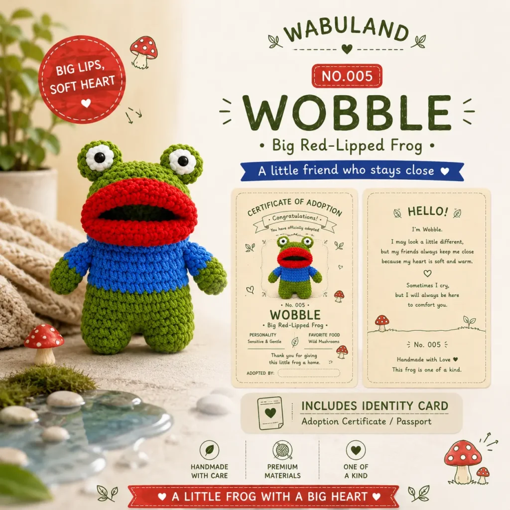 🐸 No.005 Wobble – Big Red-Lipped Frog