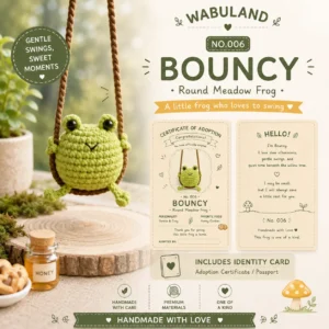 🐸 No.006 Bouncy – Round Meadow Frog🚗 Swing With Every Journey