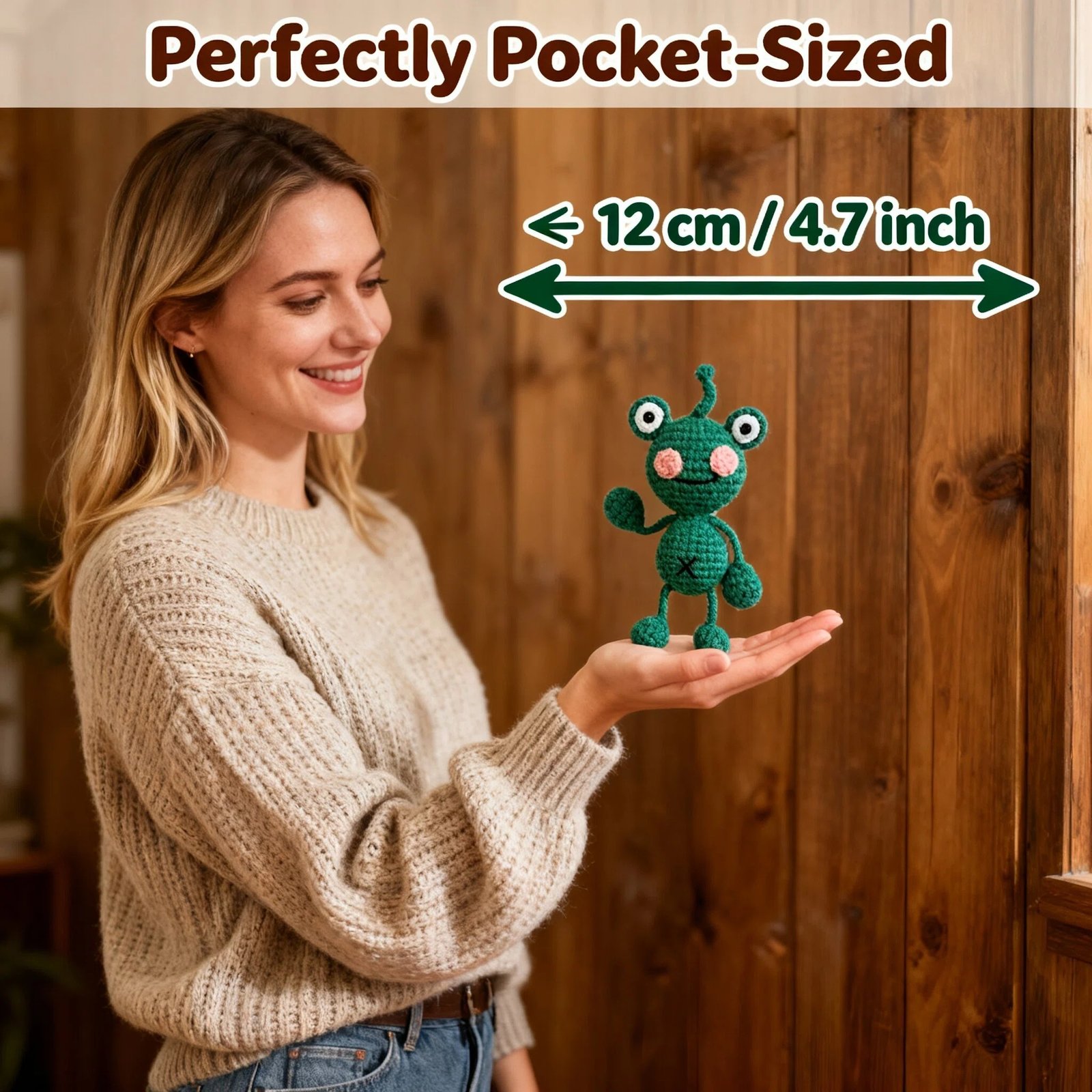 🐸NO.004 Puddle – Rainy Day Crochet Frog 🌧️ | Handmade Plush with Adoption Card - Image 5