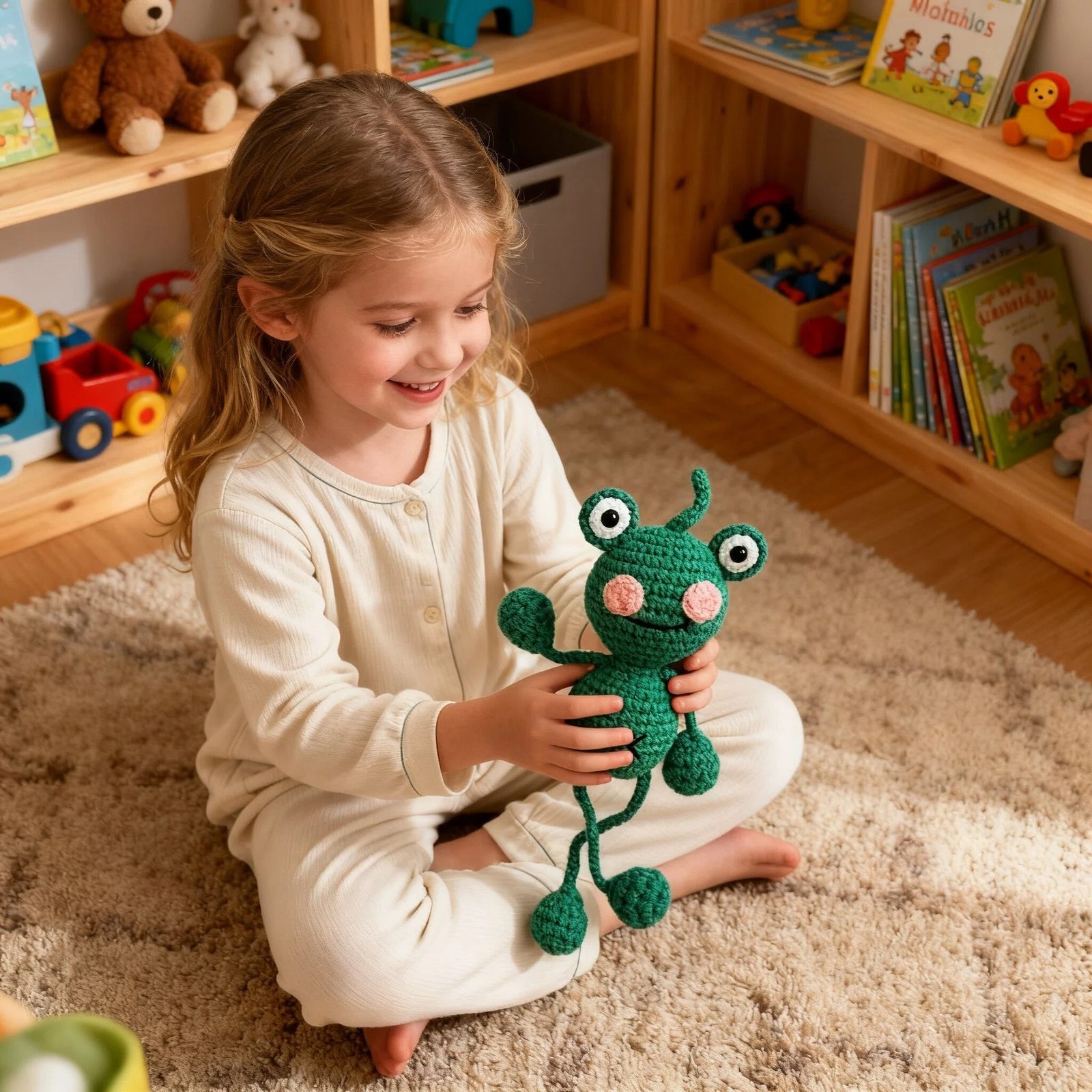 🐸NO.004 Puddle – Rainy Day Crochet Frog 🌧️ | Handmade Plush with Adoption Card - Image 3